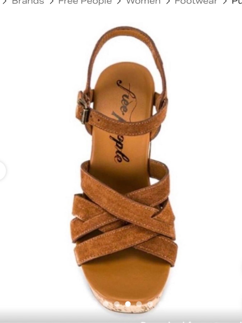 Free People Platform Sandal in Brandy Suede